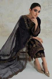 Elegant Velvet Outfit with Embroidery