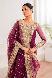 Ivory Embroidered Shirt and Kiran Lace Dupatta