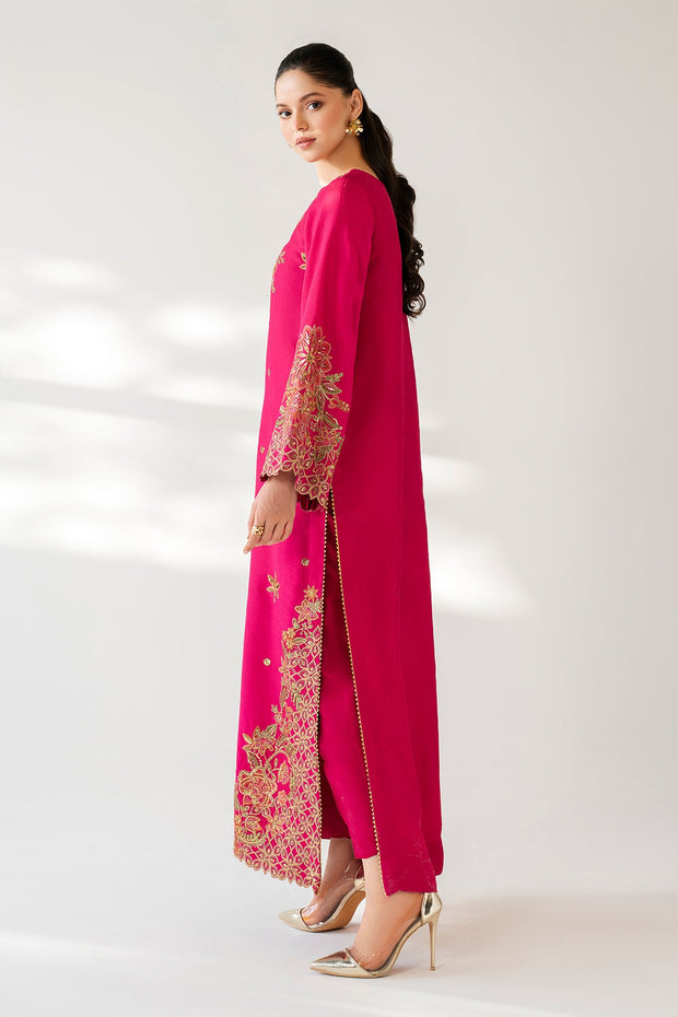 Raw Silk Shirt with Grip Trousers and Dupatta