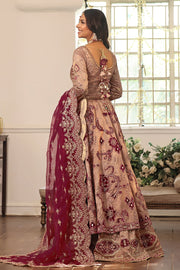 Elegant Pakistani Bridal Dress in Rose Pink & Maroon with Embroid