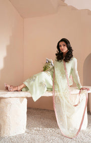 Mint Green Pakistani Party Dress with Exquisite Embellishments