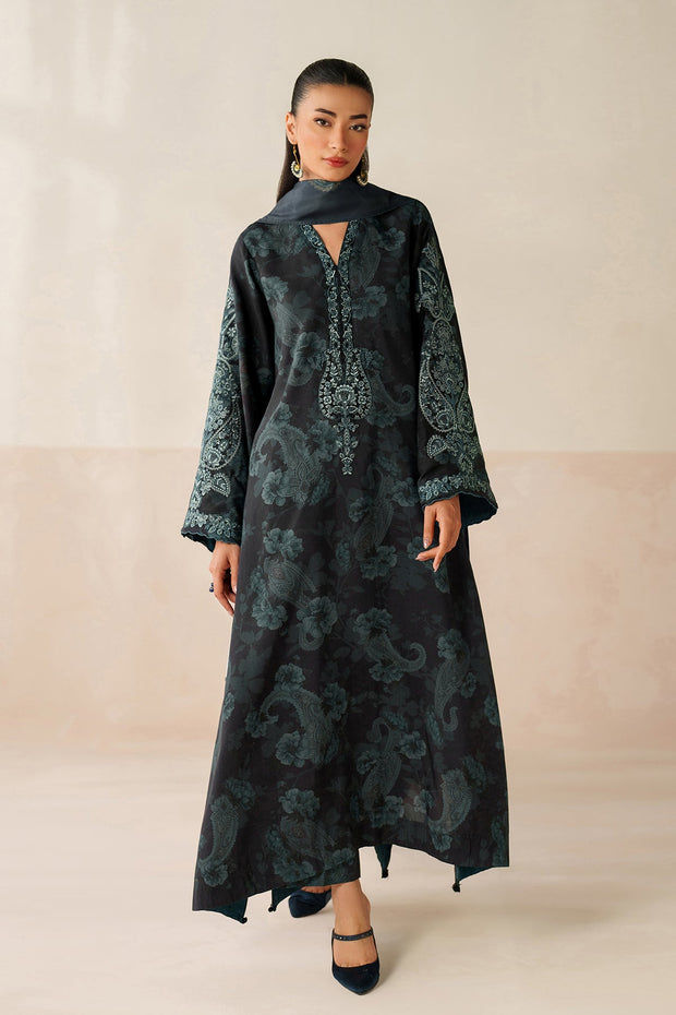 Embroidered Organza Neckline Dress