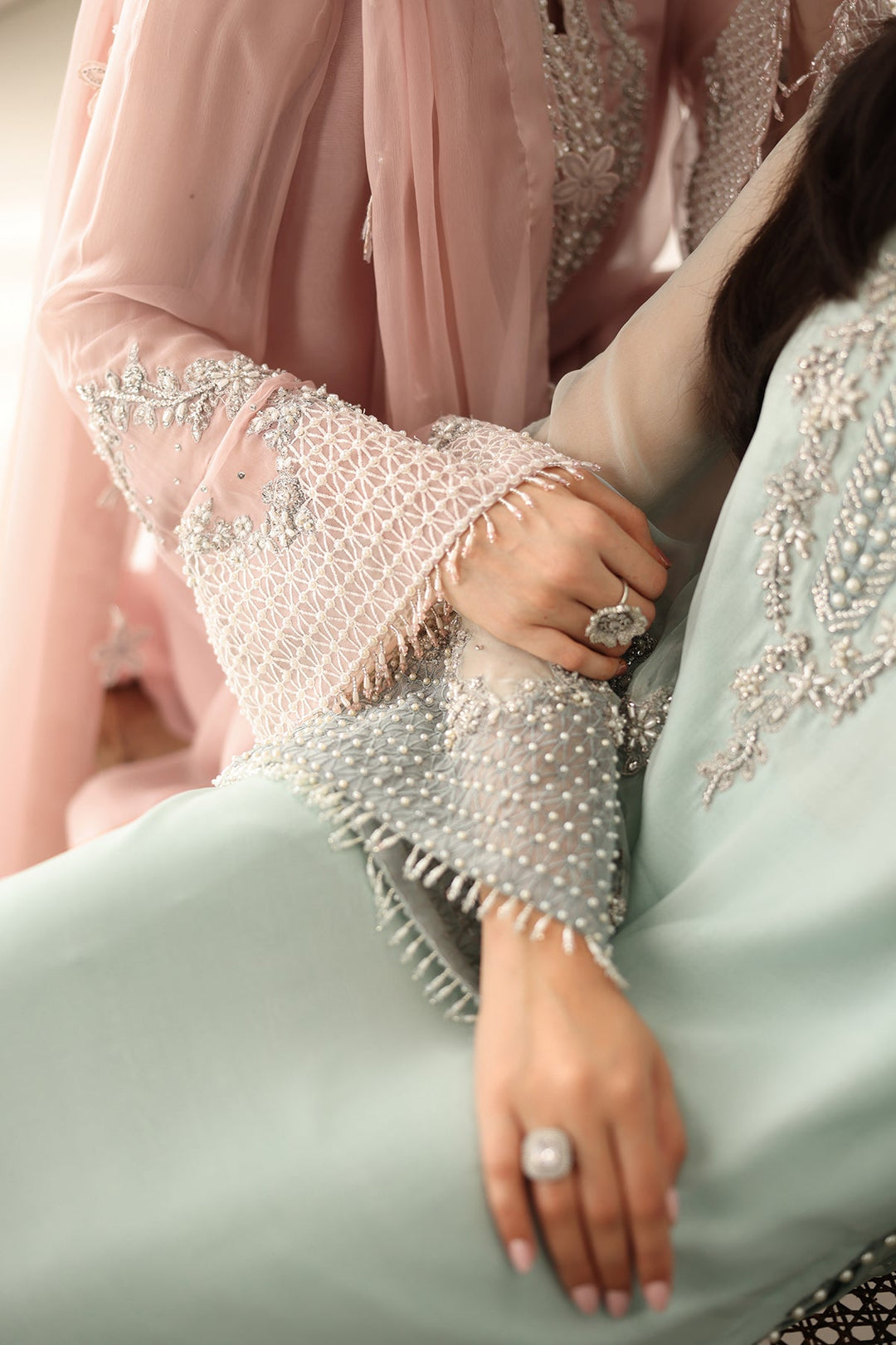 Embellished Chiffon Shirt Set