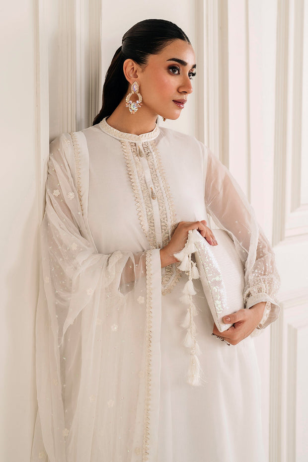 Chiffon Dupatta and Trouser Set with Embroidery