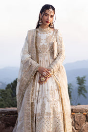 Dove White Pakistani Bridal Dress with Heavy Embellishments