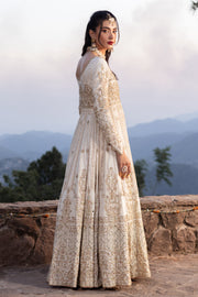 Dove White Pakistani Bridal Dress with Heavy Embellishments