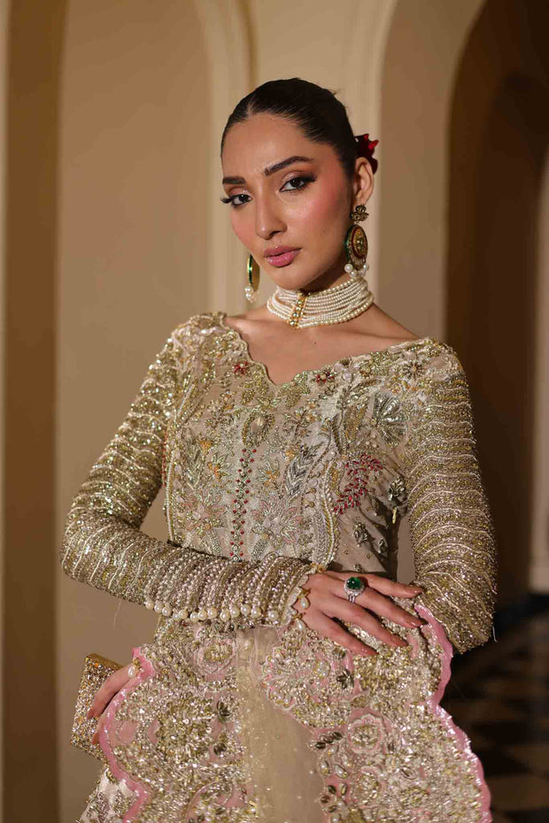 Elegant Champagne Beige Pakistani Bridal Dress for You