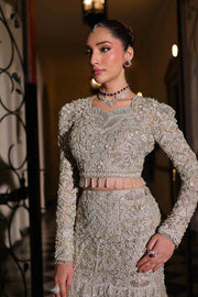 Elegant Icy Silver Pakistani Bridal Dress for Modern Brides