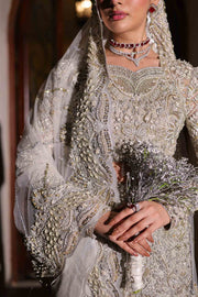 Elegant Icy Silver Pakistani Bridal Dress for Modern Brides