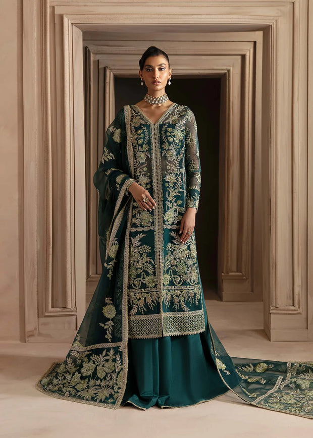 Premium Pakistani Wedding Dress in Green Color