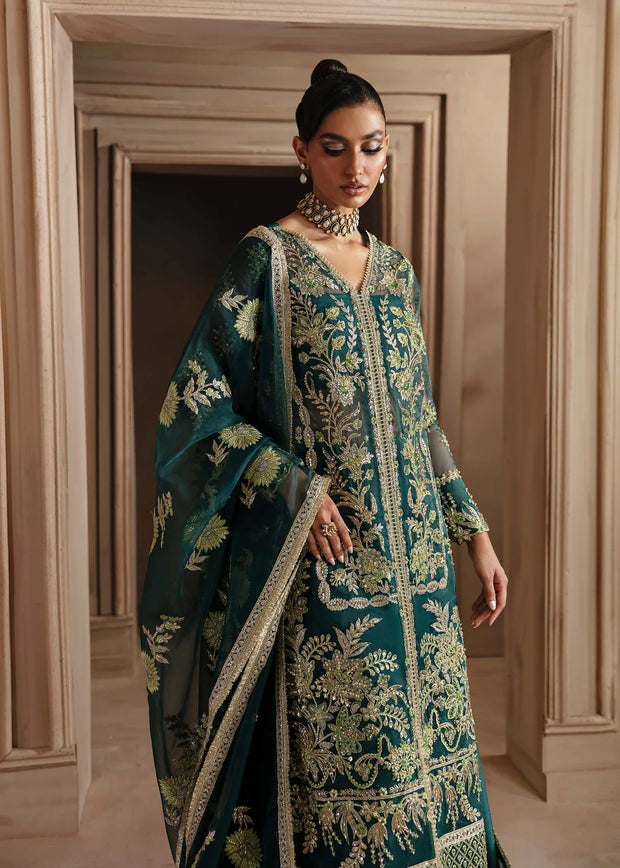 Premium Pakistani Wedding Dress in Green Color
