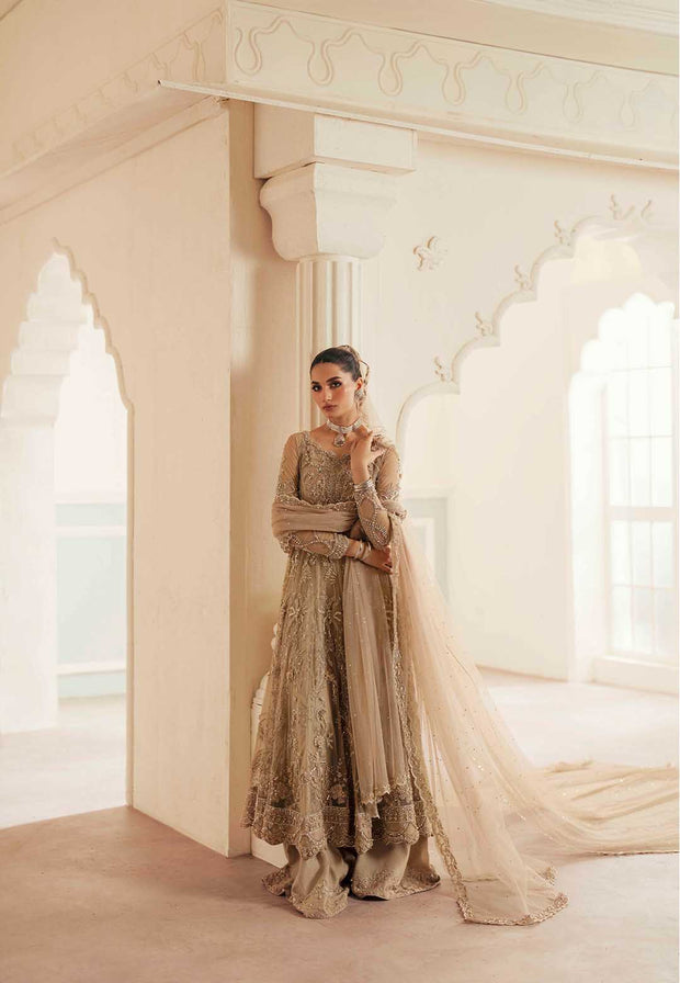 Pakistani Designer Bridal Dress in Elegant Net & Silk
