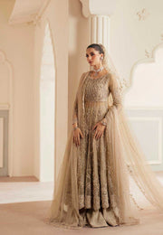 Pakistani Designer Bridal Dress in Elegant Net & Silk