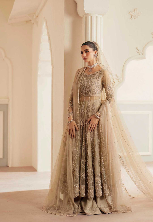 Pakistani Designer Bridal Dress in Elegant Net & Silk