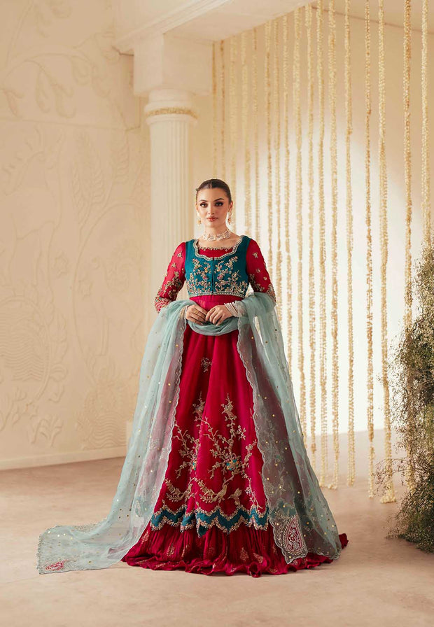 Pakistani Designer Bridal Dress in Organza and Silk