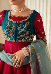 Pakistani Designer Bridal Dress in Organza and Silk