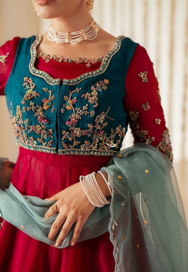 Pakistani Designer Bridal Dress in Organza and Silk