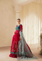 Pakistani Designer Bridal Dress in Organza and Silk