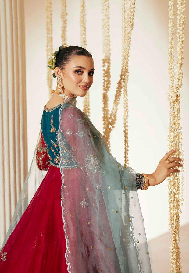 Pakistani Designer Bridal Dress in Organza and Silk