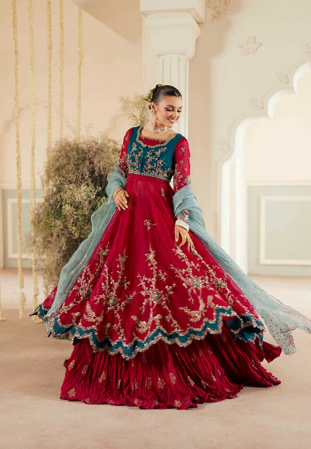 Pakistani Designer Bridal Dress in Organza and Silk