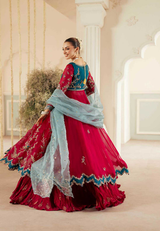 Pakistani Designer Bridal Dress in Organza and Silk