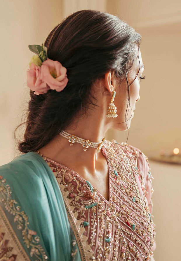 Pakistani Designer Bridal Dress in Zinc Organza