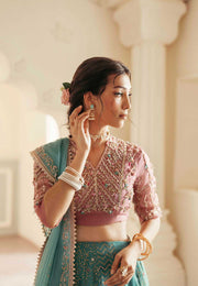Pakistani Designer Bridal Dress in Zinc Organza