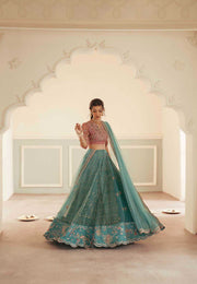 Pakistani Designer Bridal Dress in Zinc Organza