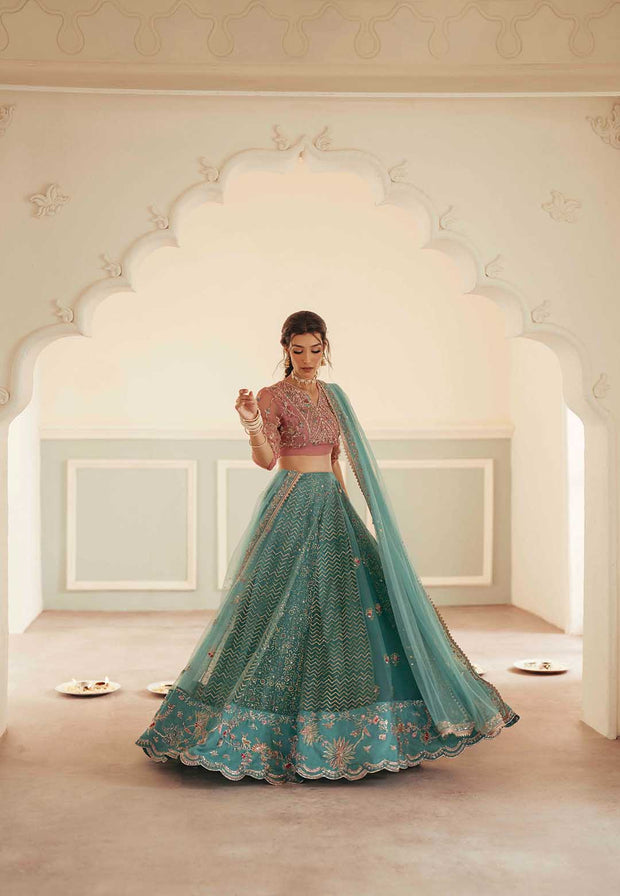 Pakistani Designer Bridal Dress in Zinc Organza