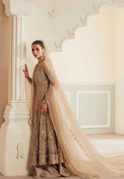 Pakistani Designer Bridal Dress in Elegant Net & Silk