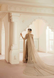 Pakistani Designer Bridal Dress in Elegant Net & Silk
