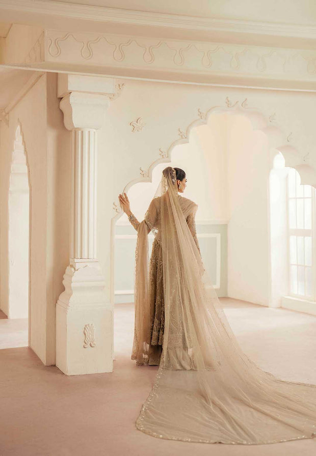 Pakistani Designer Bridal Dress in Elegant Net & Silk