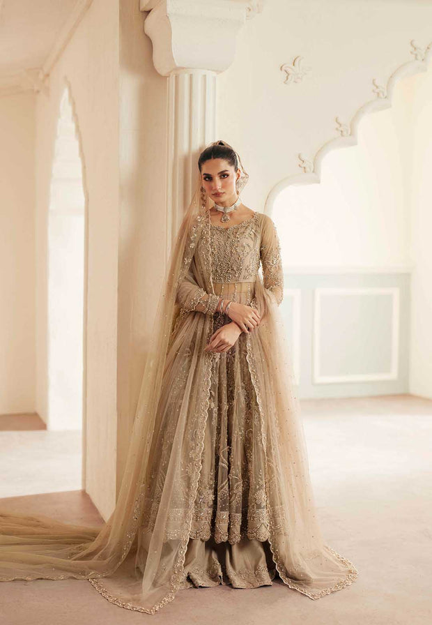 Pakistani Designer Bridal Dress in Elegant Net & Silk