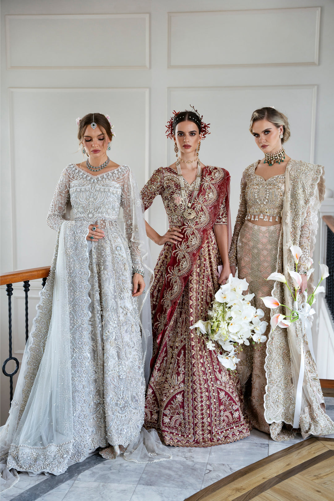 Elegant Ivory White Pakistani Bridal Dress for Weddings