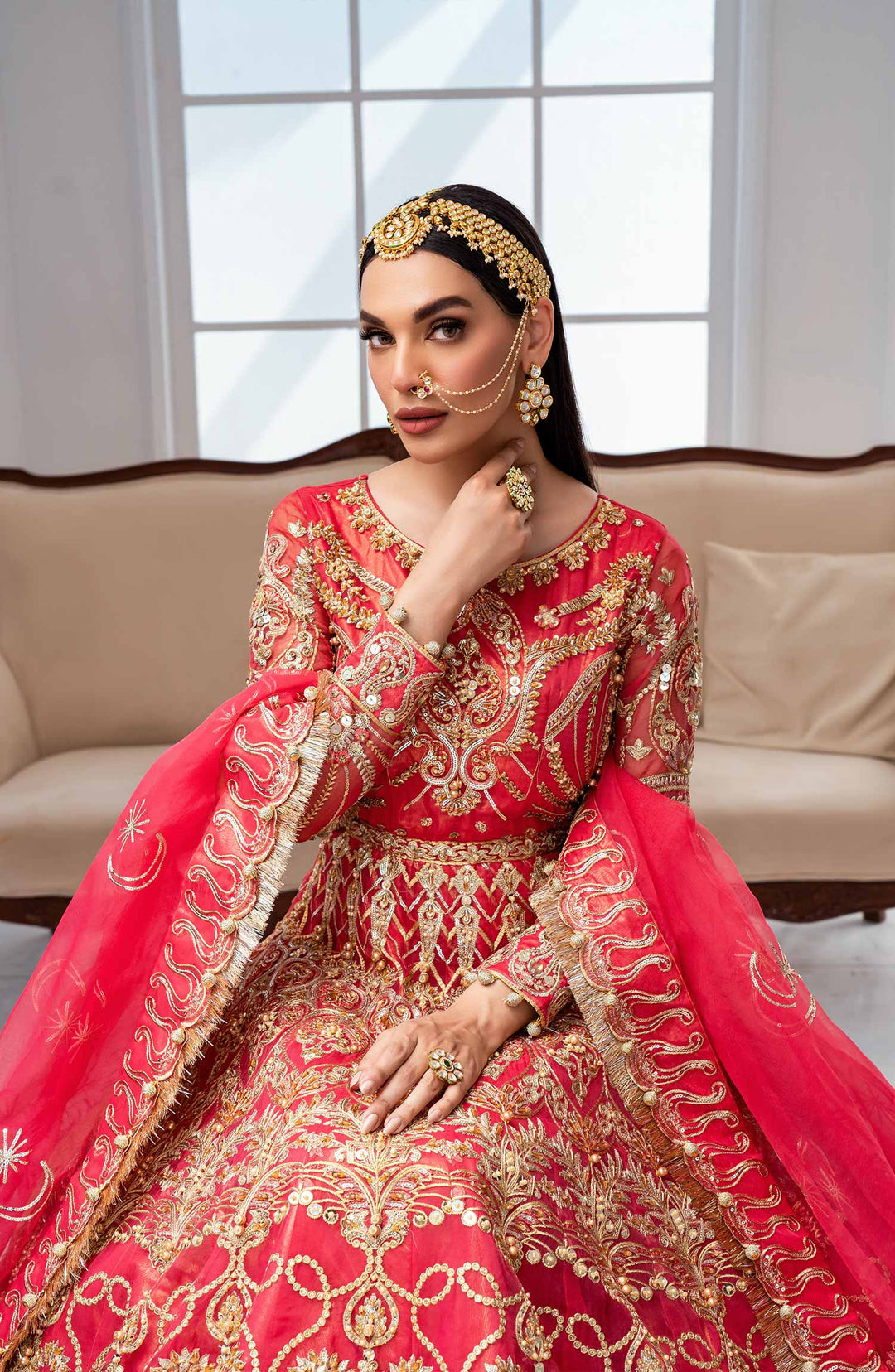 Elegant Embroidered Organza Maxi