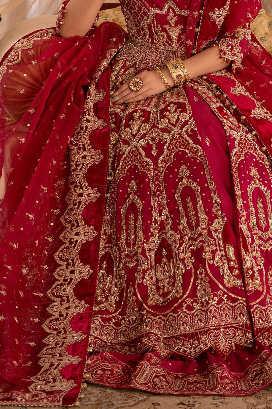 Fuchsia Red Pakistani Bridal Dress & Bridal Lehenga