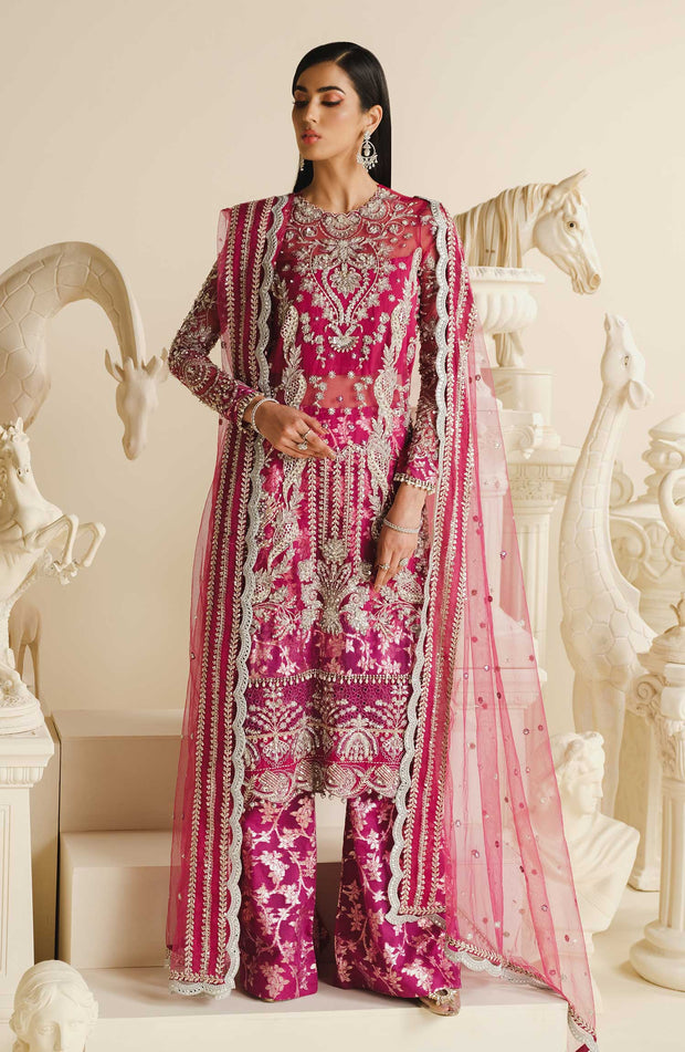 Cream Embroidered Organza Ensemble Pakistani Dress