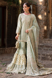 Pistachio Pakistani Bridal Dress with Heavy Embellishments