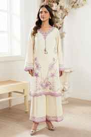 Embroidered Cotton Shirt And Trouser Set 6E61