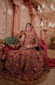 Parisian Embroidered Pakistani Bridal Lehenga Ensemble