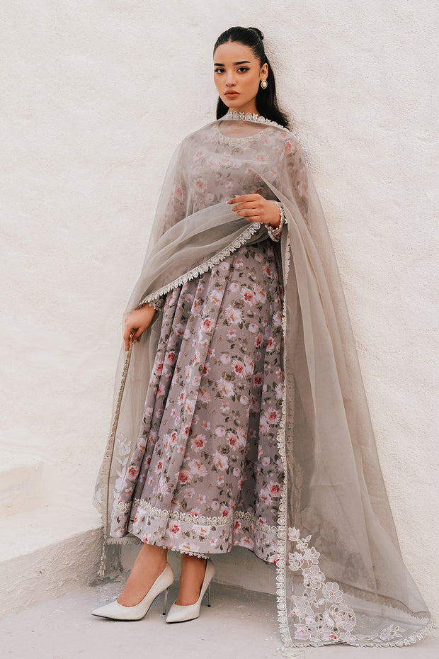 Embroidered Dupatta with Chiffon Frock