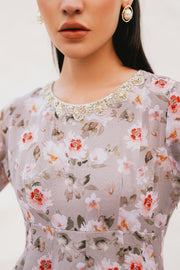 Elegant Hand-Embellished Chiffon Dress