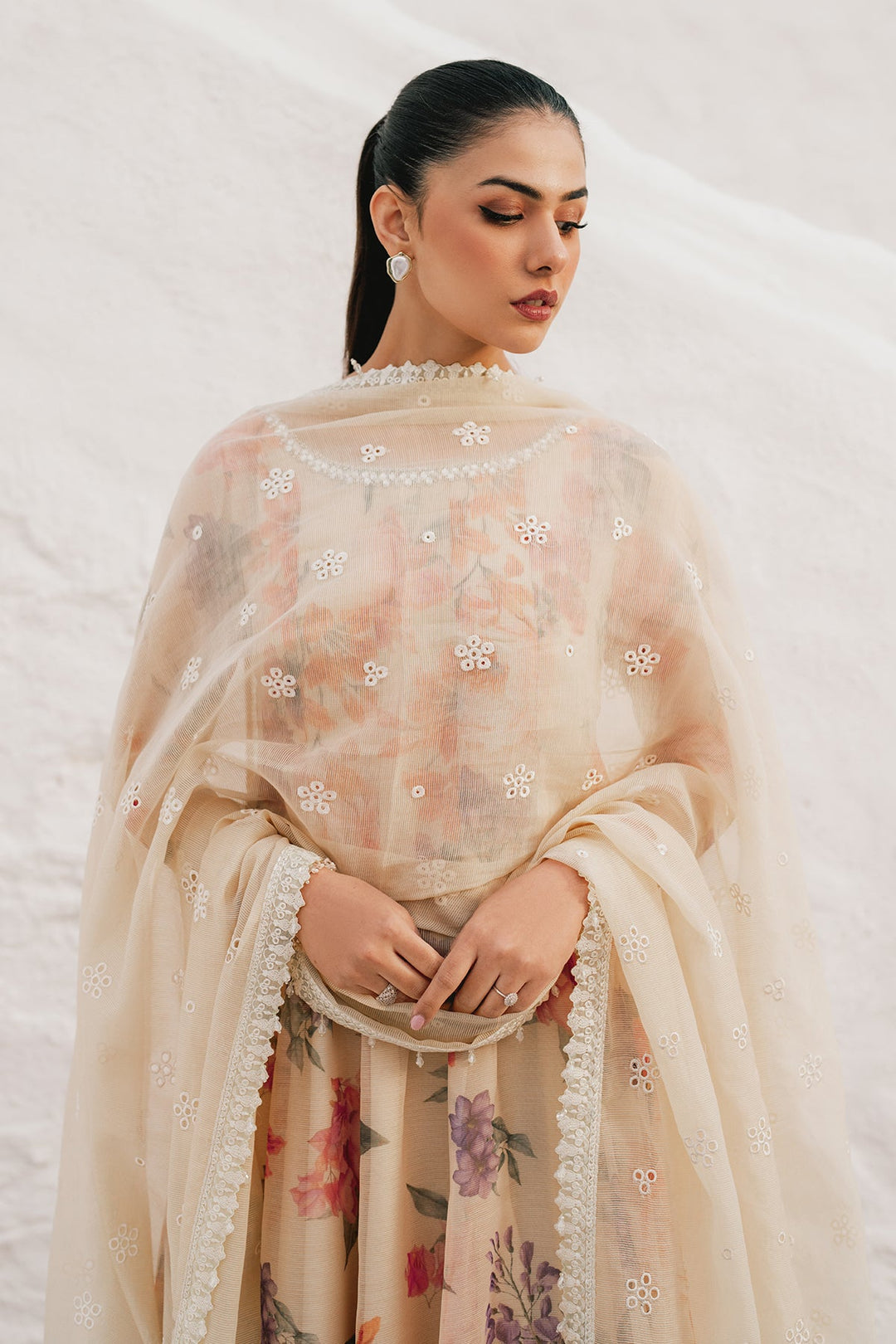 Elegant Cotton Patti Shirt with Dupatta