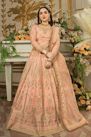 Exquisite Peach Pink Pakistani Bridal Dress for Festivities