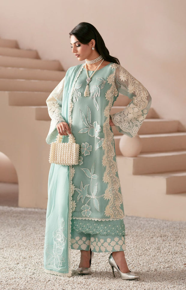 Ember: Exquisite Pakistani Party Dress with Floral Embroidery