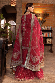 Ruby Red Pakistani Bridal Suit with Heavy Embellishments