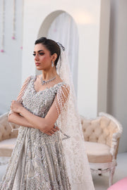 Elegant Silver Pakistani Bridal Dress for Celebrations