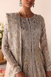 Elegant Muted Ivory Pakistani Bridal Dress Set