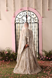 Elegant Muted Ivory Pakistani Bridal Dress Set