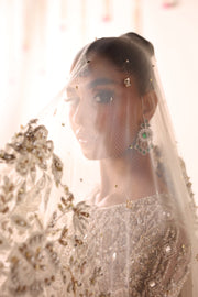 Elegant Muted Ivory Pakistani Bridal Dress Set